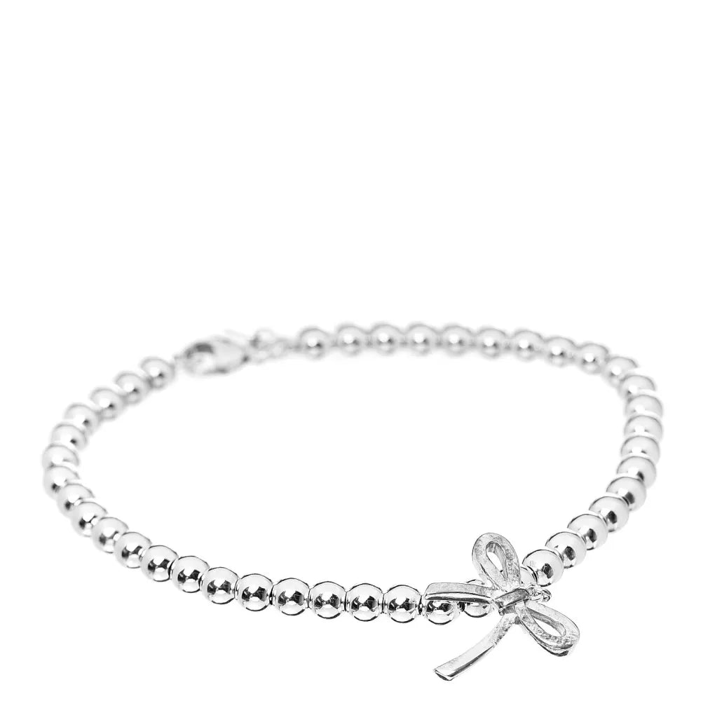 [JeweliWhal]STERLING SILVER BOW BEAD BRACELET