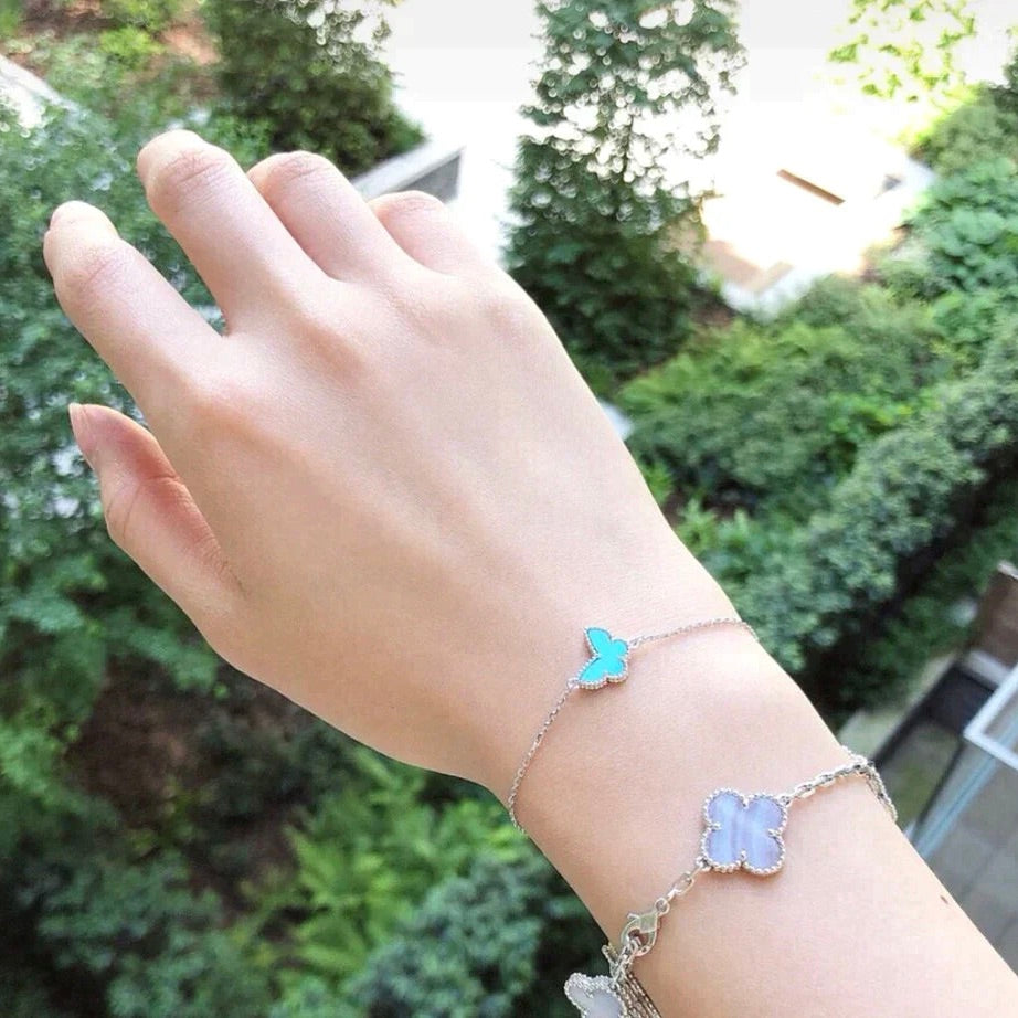 [⭐⭐JeweliWhal]SCHMETTERLING TÜRKIS SCHMETTERLING ARMBAND SILBER