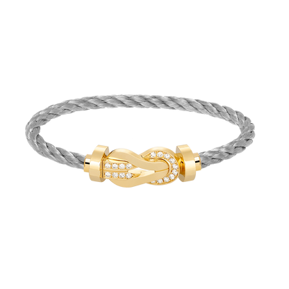 [⭐⭐JeweliWhal]CHANCE LARGE 8 FIGURE BUCKLE HALF DIAMOND BRACELET GOLD