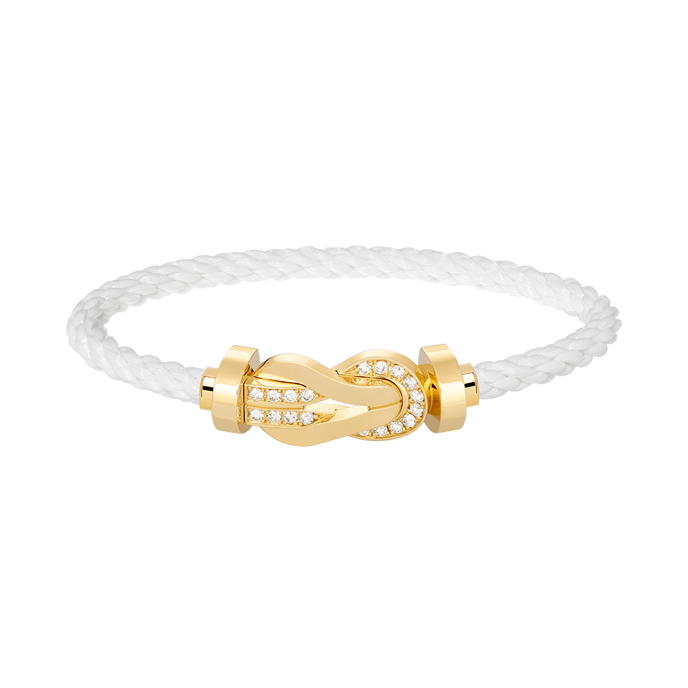 [⭐⭐JeweliWhal]CHANCE LARGE 8 FIGURE BUCKLE HALF DIAMOND BRACELET GOLD