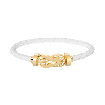 [⭐⭐JeweliWhal]CHANCE LARGE 8 FIGURE BUCKLE HALF DIAMOND BRACELET GOLD