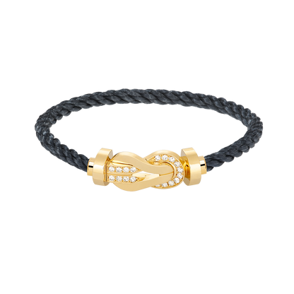 [⭐⭐JeweliWhal]CHANCE LARGE 8 FIGURE BUCKLE HALF DIAMOND BRACELET GOLD