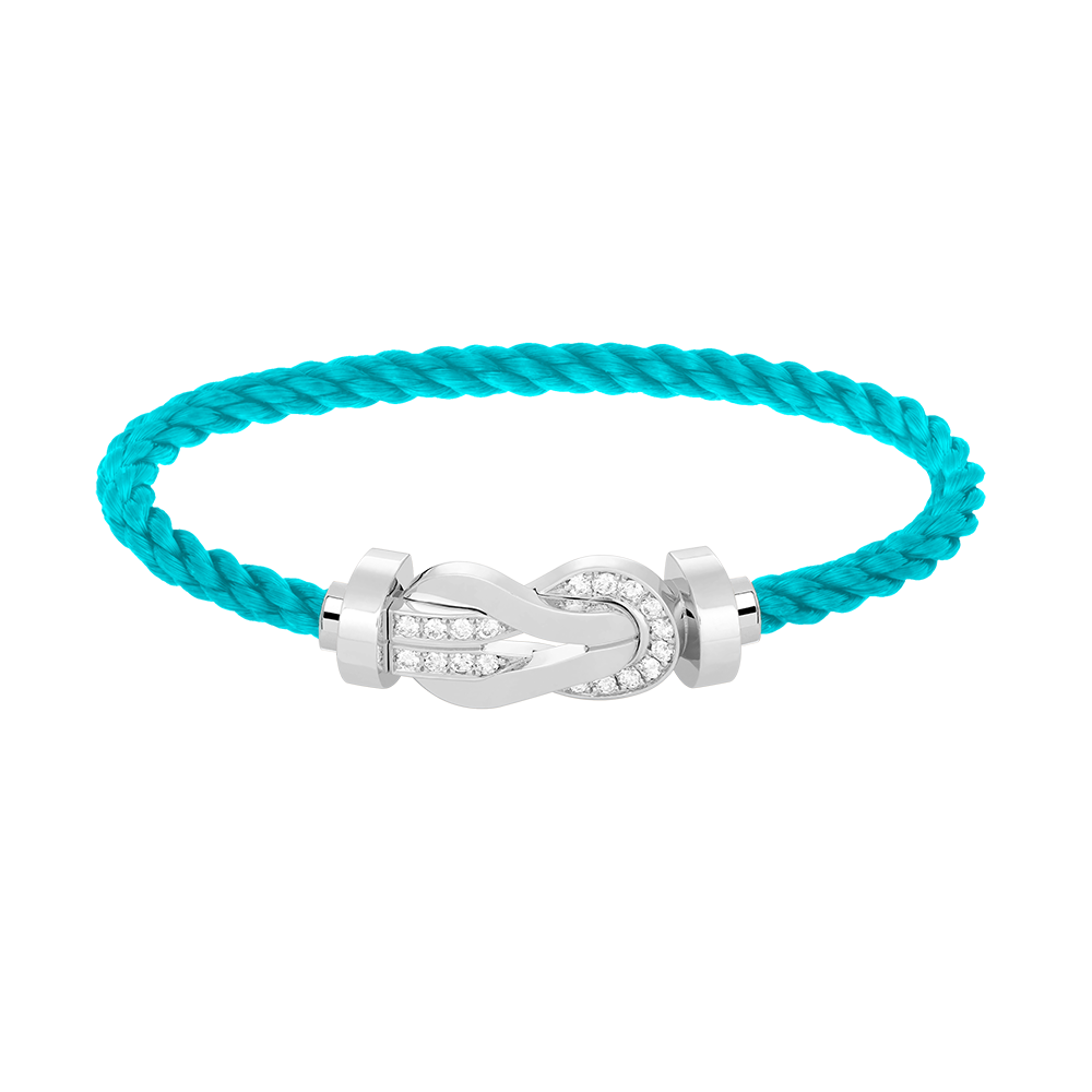 [⭐⭐JeweliWhal]CHANCE GROSSES 8-FIGUREN-SCHNALLEN-ARMBAND MIT HALBDAMANTEN-BESATZ SILBER