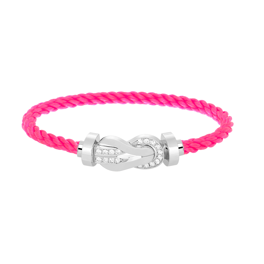 [⭐⭐JeweliWhal]CHANCE GROSSES 8-FIGUREN-SCHNALLEN-ARMBAND MIT HALBDAMANTEN-BESATZ SILBER