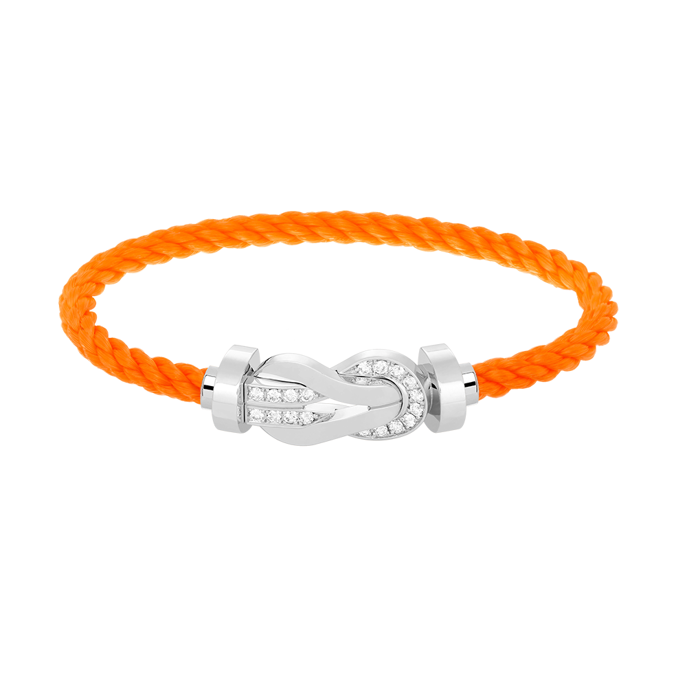 [⭐⭐JeweliWhal]CHANCE GROSSES 8-FIGUREN-SCHNALLEN-ARMBAND MIT HALBDAMANTEN-BESATZ SILBER