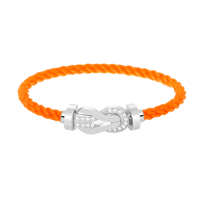 [⭐⭐JeweliWhal]CHANCE GROSSES 8-FIGUREN-SCHNALLEN-ARMBAND MIT HALBDAMANTEN-BESATZ SILBER