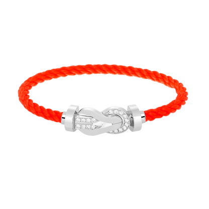 [⭐⭐JeweliWhal]CHANCE GROSSES 8-FIGUREN-SCHNALLEN-ARMBAND MIT HALBDAMANTEN-BESATZ SILBER
