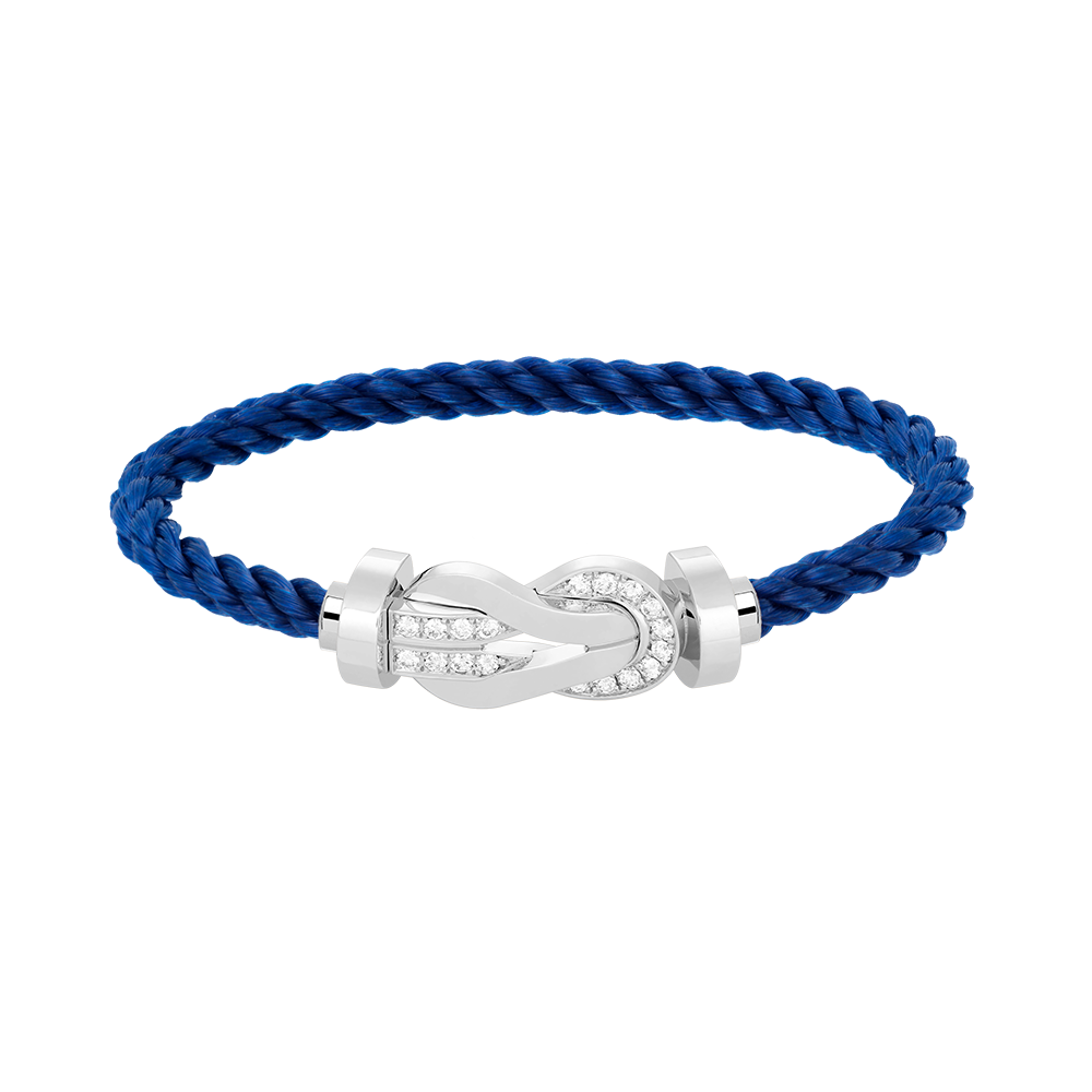 [⭐⭐JeweliWhal]CHANCE GROSSES 8-FIGUREN-SCHNALLEN-ARMBAND MIT HALBDAMANTEN-BESATZ SILBER