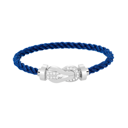 [⭐⭐JeweliWhal]CHANCE GROSSES 8-FIGUREN-SCHNALLEN-ARMBAND MIT HALBDAMANTEN-BESATZ SILBER