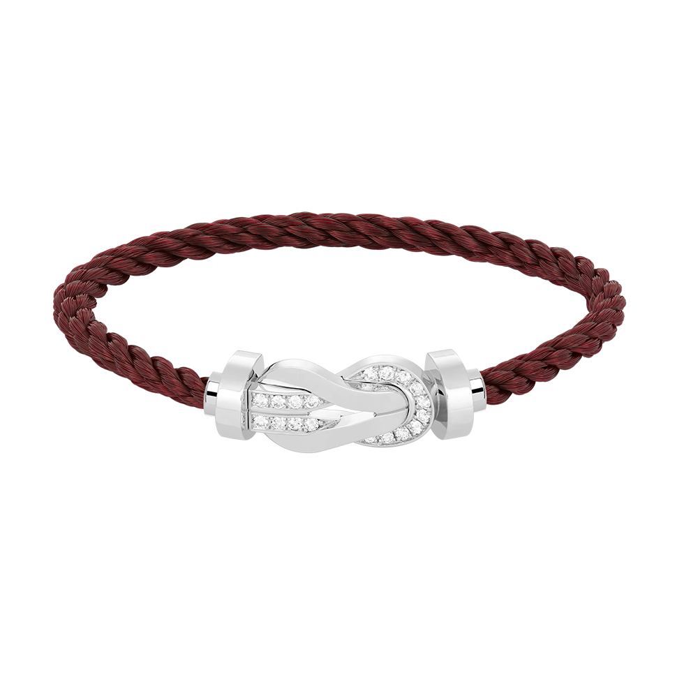 [⭐⭐JeweliWhal]CHANCE GROSSES 8-FIGUREN-SCHNALLEN-ARMBAND MIT HALBDAMANTEN-BESATZ SILBER