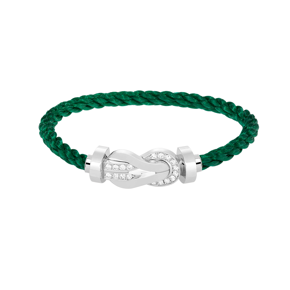 [⭐⭐JeweliWhal]CHANCE GROSSES 8-FIGUREN-SCHNALLEN-ARMBAND MIT HALBDAMANTEN-BESATZ SILBER