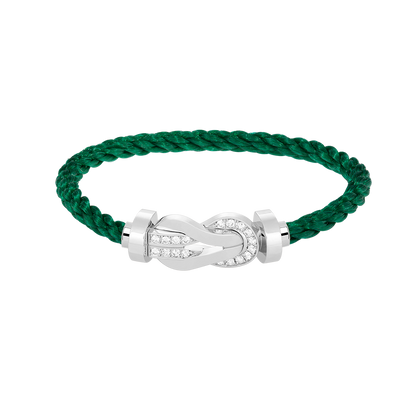 [⭐⭐JeweliWhal]CHANCE GROSSES 8-FIGUREN-SCHNALLEN-ARMBAND MIT HALBDAMANTEN-BESATZ SILBER