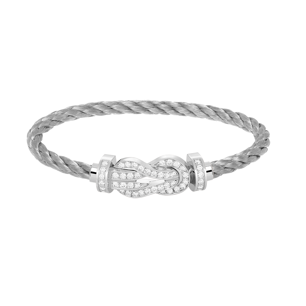 [⭐⭐JeweliWhal]CHANCE GROSSE SCHNALLEN-ARMBAND MIT 8 FIGUREN UND VOLLDIAMANTEN SILBER