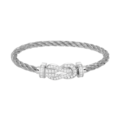 [⭐⭐JeweliWhal]CHANCE GROSSE SCHNALLEN-ARMBAND MIT 8 FIGUREN UND VOLLDIAMANTEN SILBER