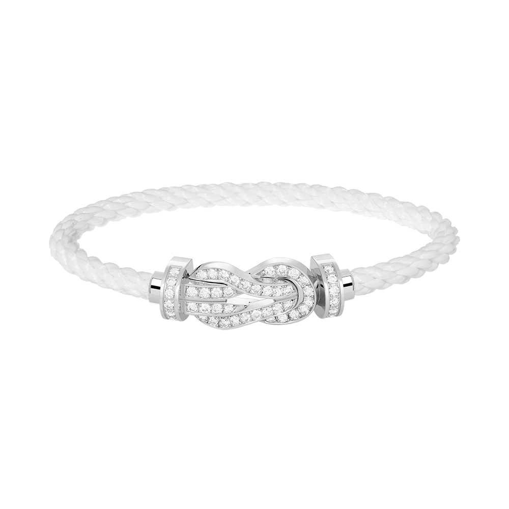 [⭐⭐JeweliWhal]CHANCE GROSSE SCHNALLEN-ARMBAND MIT 8 FIGUREN UND VOLLDIAMANTEN SILBER