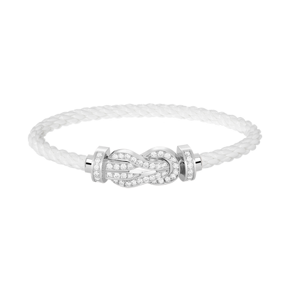 [⭐⭐JeweliWhal]CHANCE GROSSE SCHNALLEN-ARMBAND MIT 8 FIGUREN UND VOLLDIAMANTEN SILBER