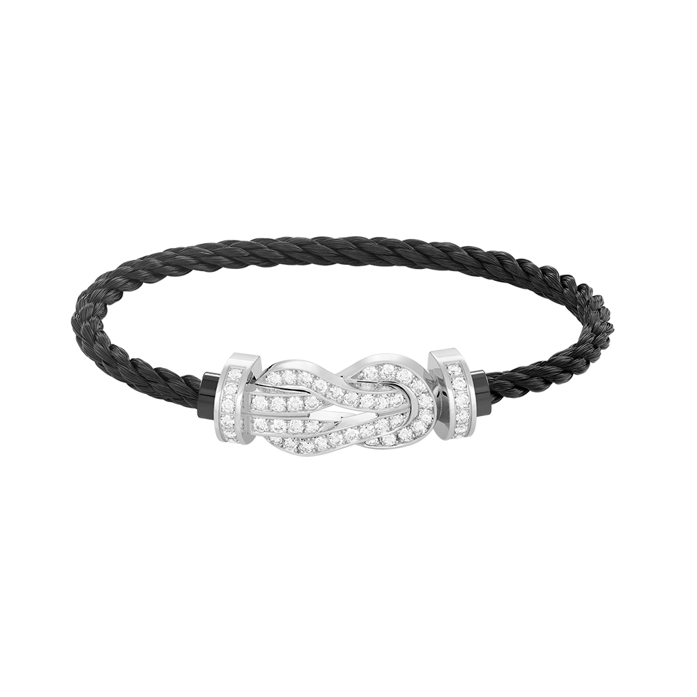 [⭐⭐JeweliWhal]CHANCE GROSSE SCHNALLEN-ARMBAND MIT 8 FIGUREN UND VOLLDIAMANTEN SILBER