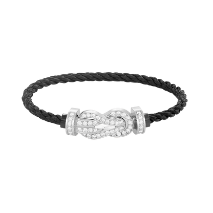 [⭐⭐JeweliWhal]CHANCE GROSSE SCHNALLEN-ARMBAND MIT 8 FIGUREN UND VOLLDIAMANTEN SILBER