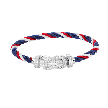[⭐⭐JeweliWhal]CHANCE GROSSE SCHNALLEN-ARMBAND MIT 8 FIGUREN UND VOLLDIAMANTEN SILBER