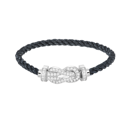 [⭐⭐JeweliWhal]CHANCE GROSSE SCHNALLEN-ARMBAND MIT 8 FIGUREN UND VOLLDIAMANTEN SILBER