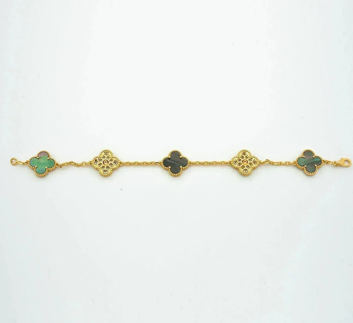 [⭐⭐JeweliWhal] CLOVER 5 MOTIF GRAY MOP BRACELET COLLECTION