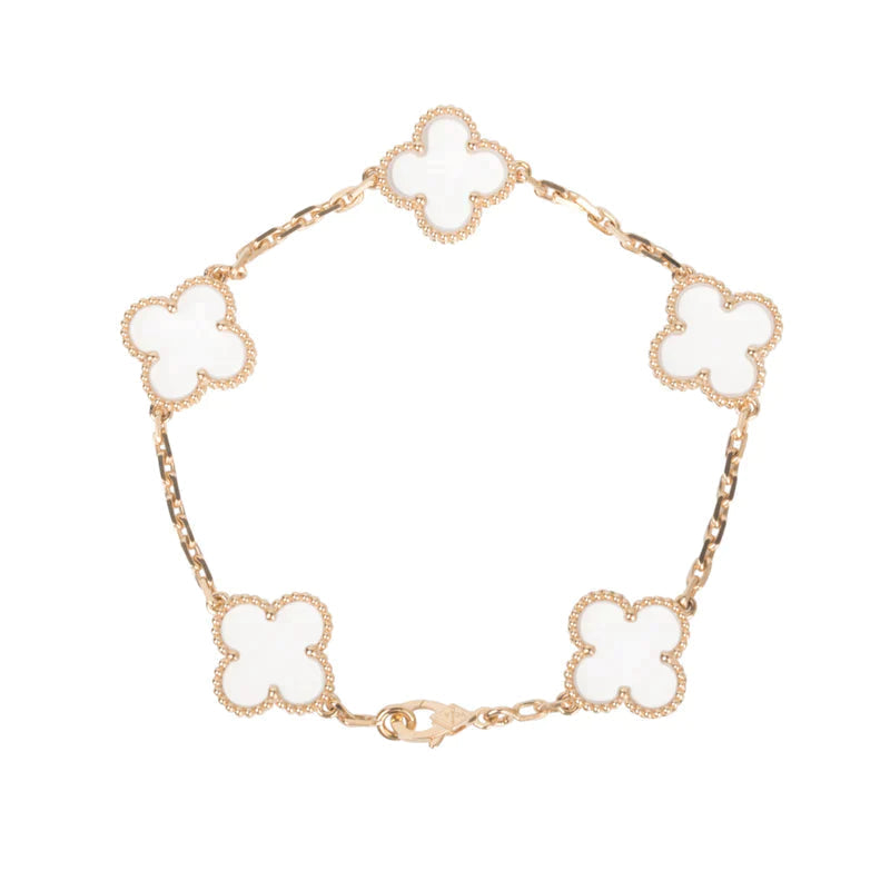 [⭐⭐JeweliWhal]CLOVER 5 MOTIF ROCK CRYSTAL BRACELET