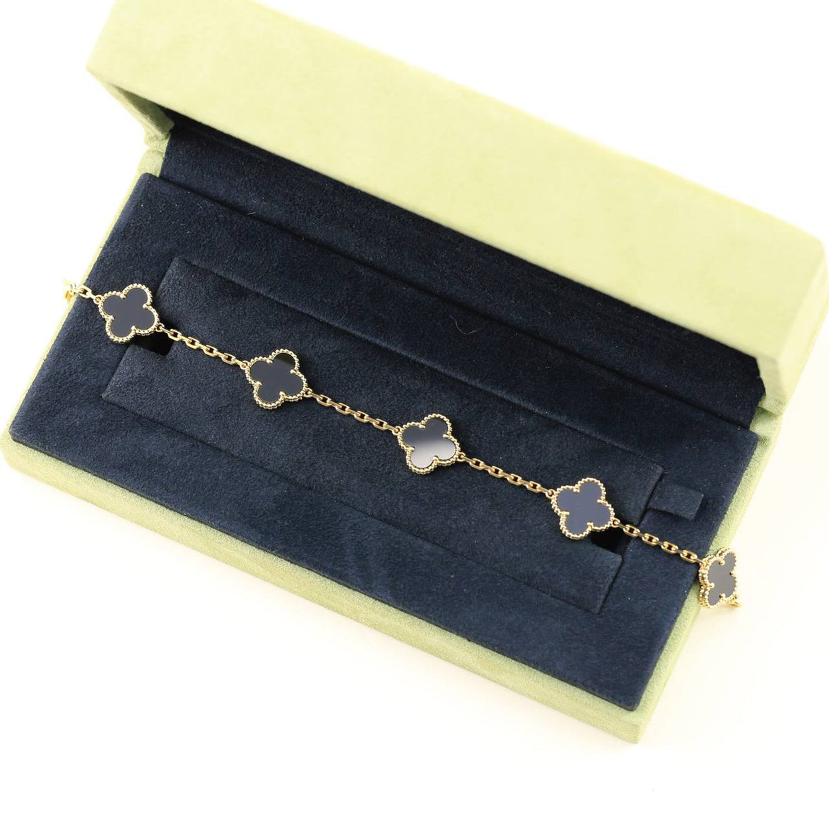[⭐⭐JeweliWhal] CLOVER 5 MOTIF ONYXS BRACELET COLLECTION