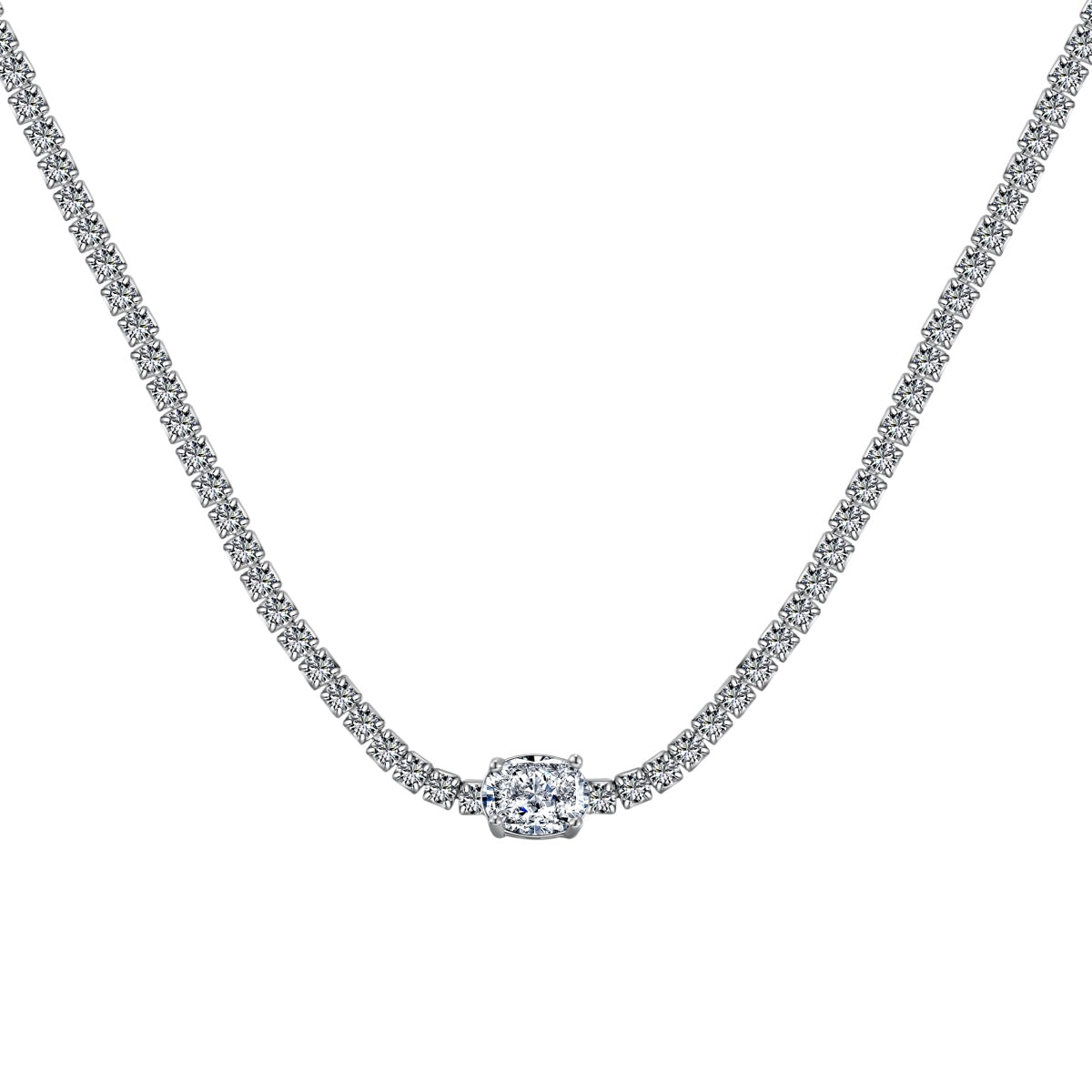 [Manual]1.0 Carat Shining Oval Cut Necklace