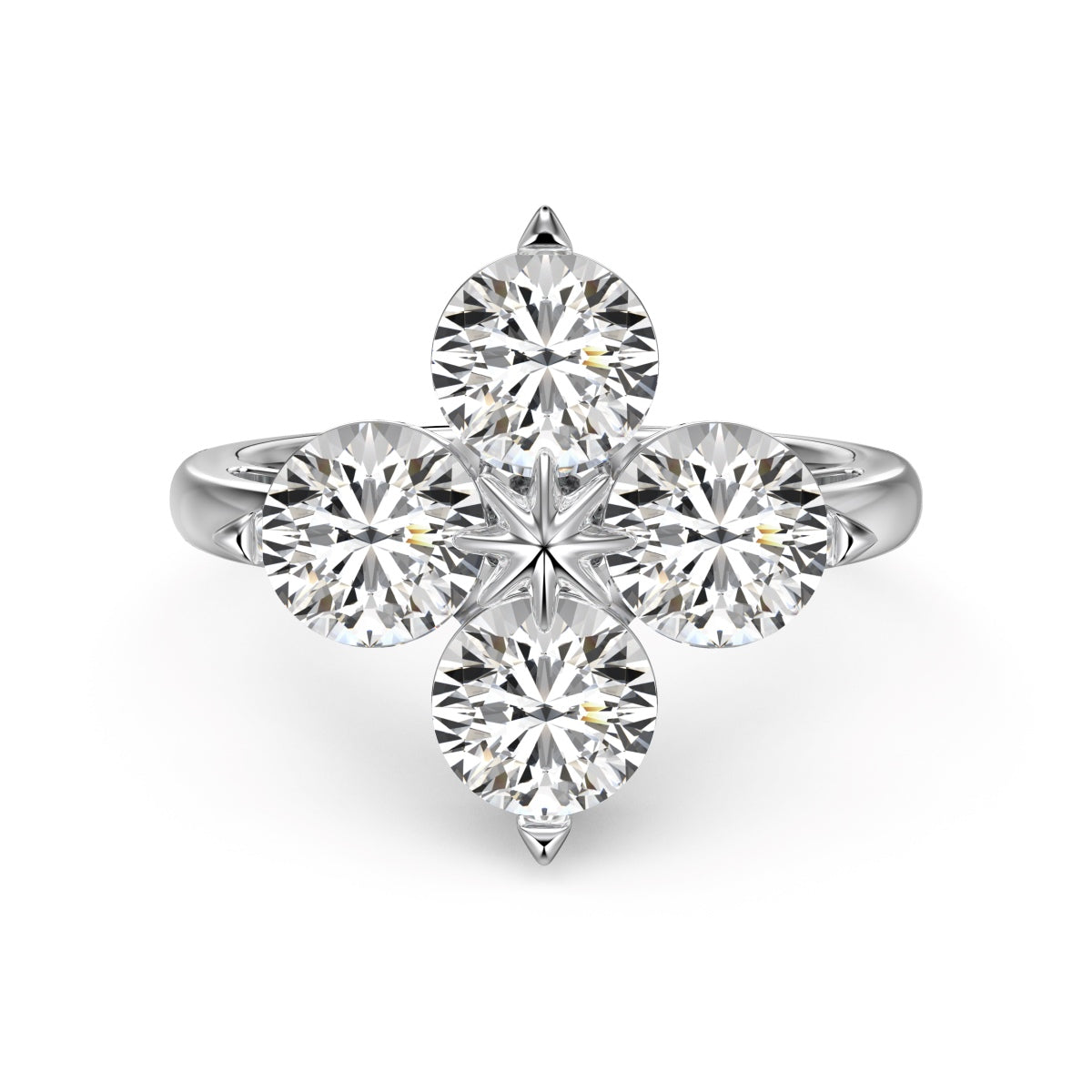 [Manual]Four-Leaf Clover Eight-Pointed Star Ring