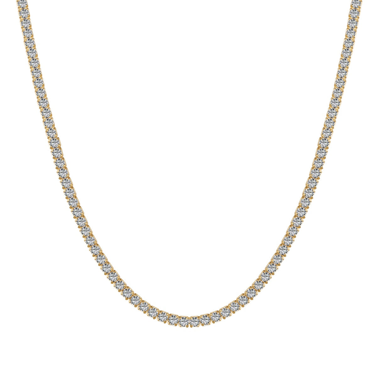 [Manual]Delicate Round Shape Tennis Necklace