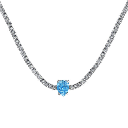 [Manual]1.0 carat Unique Pear Cut Tennis Necklace