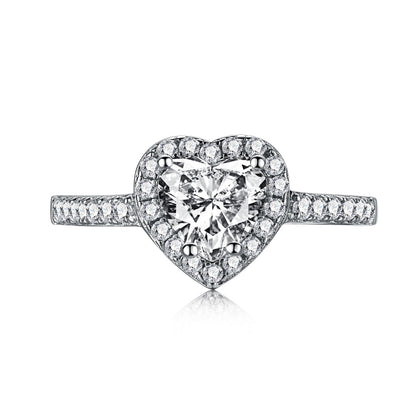 [Manual]Eternity Splashy Romantic Heart Shape Lover Ring