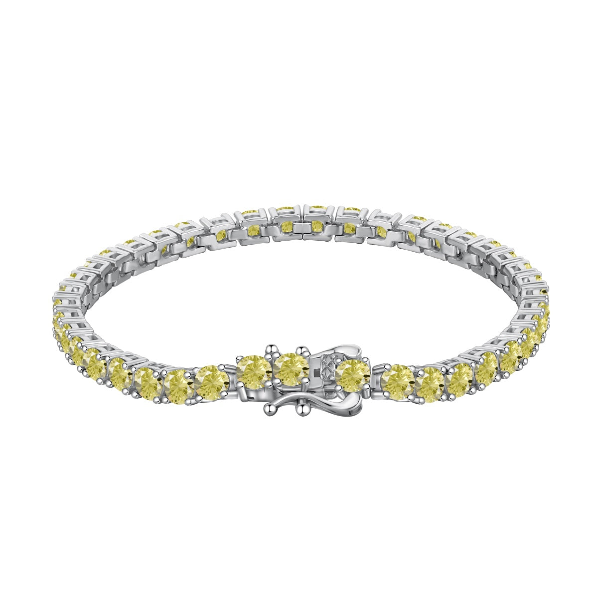 [Manual]Ornate Dazzling Round Cut Tennis Bracelet