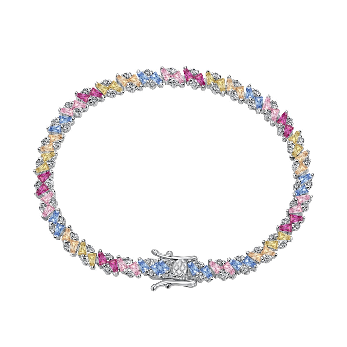 [Manual]Ornate Sparkling Multi Cut Party Bracelet