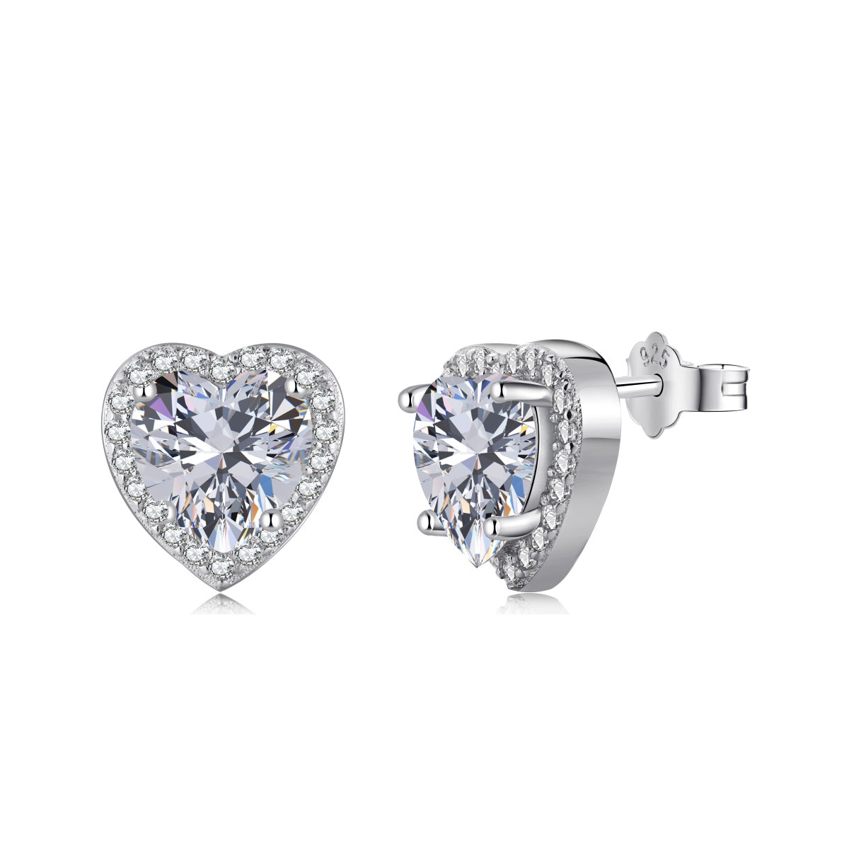 [Manual]Sparkling Heart Shape Lover Earrings