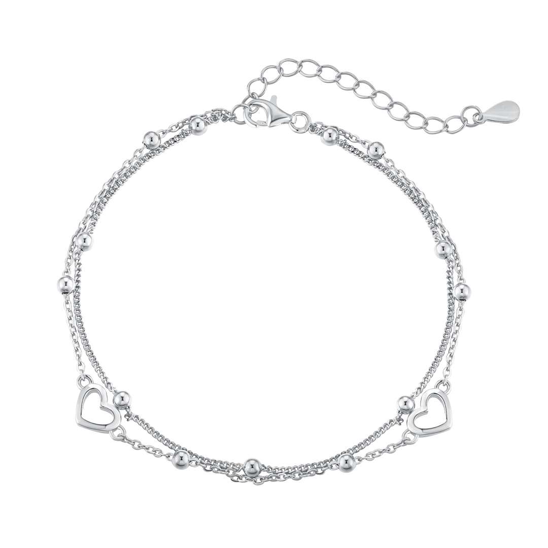 [Manual]Dainty Double Layer Love Heart Bracelet