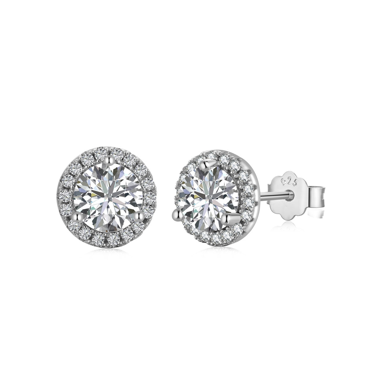 [Manual]Classic Princess Round Shape Earrings