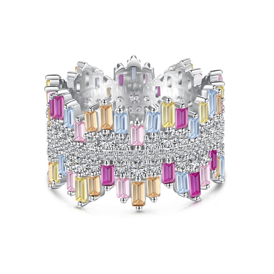 [Manual]Luxurious Colorful Radiant Cut Daily Ring
