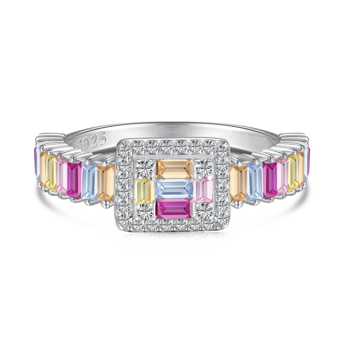 [Manual]Exquisite Colorful Radiant Cut Party Ring