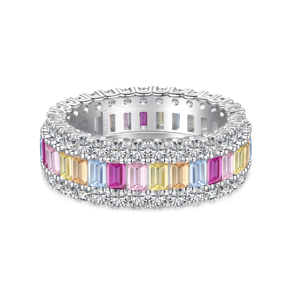 [Manual]Dainty Colorful Radiant Cut Daily Ring