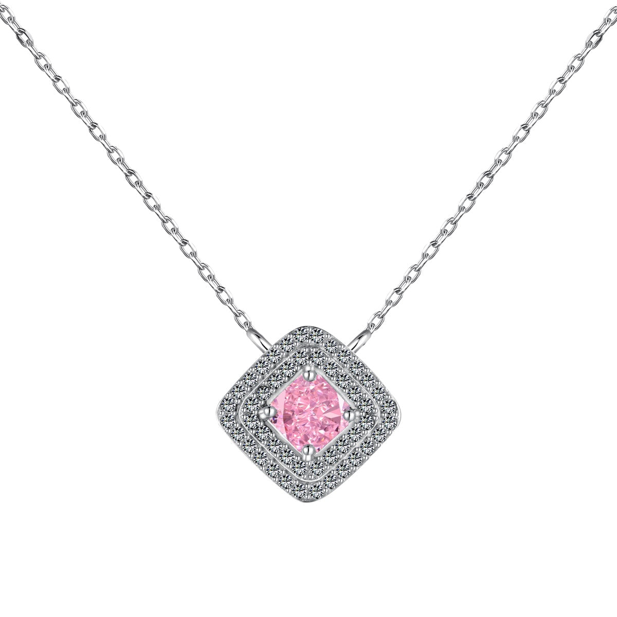 [Manual]Sparkling Asscher Cut Necklace
