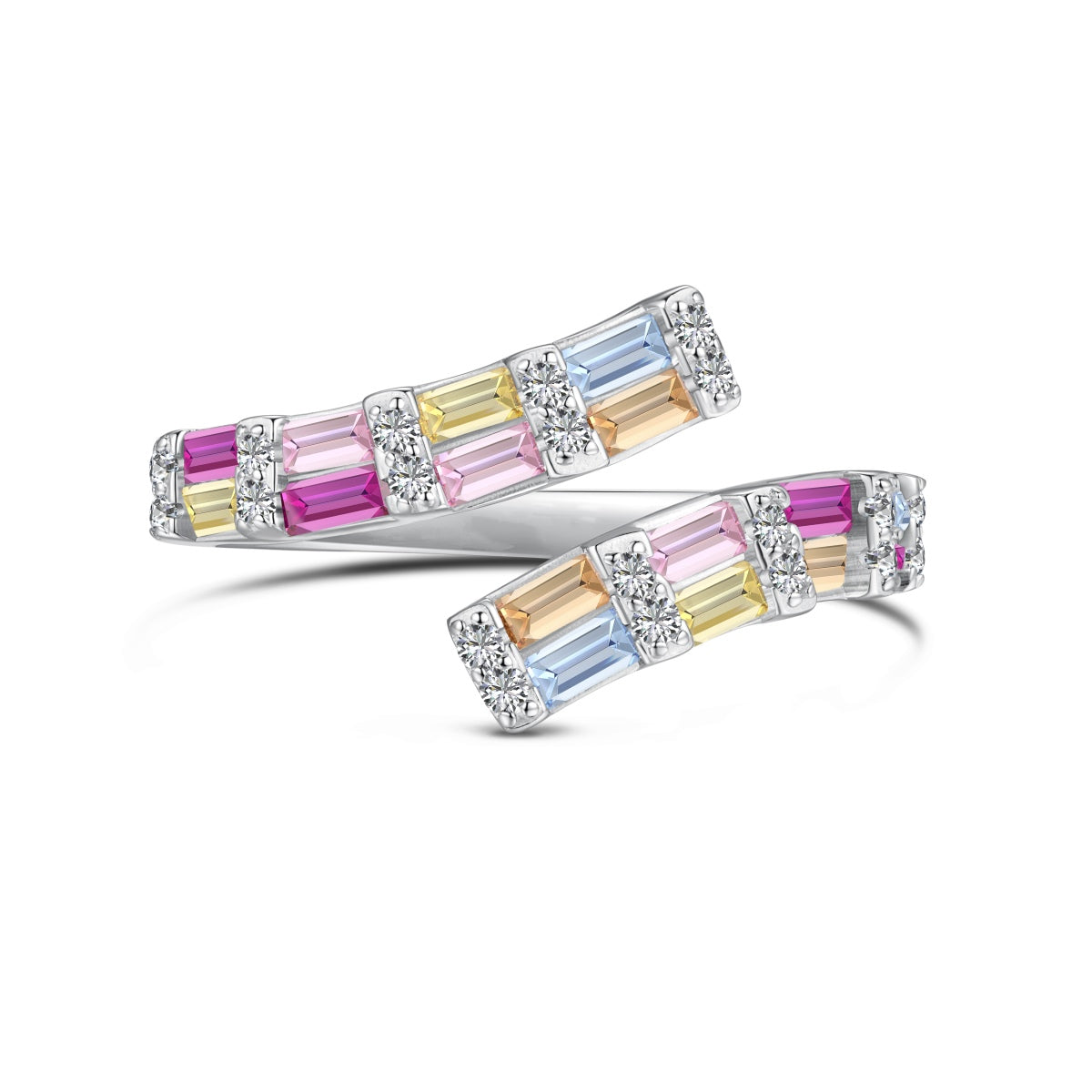[Manual]Charming Colorful Radiant Cut Adjustable Daily Ring