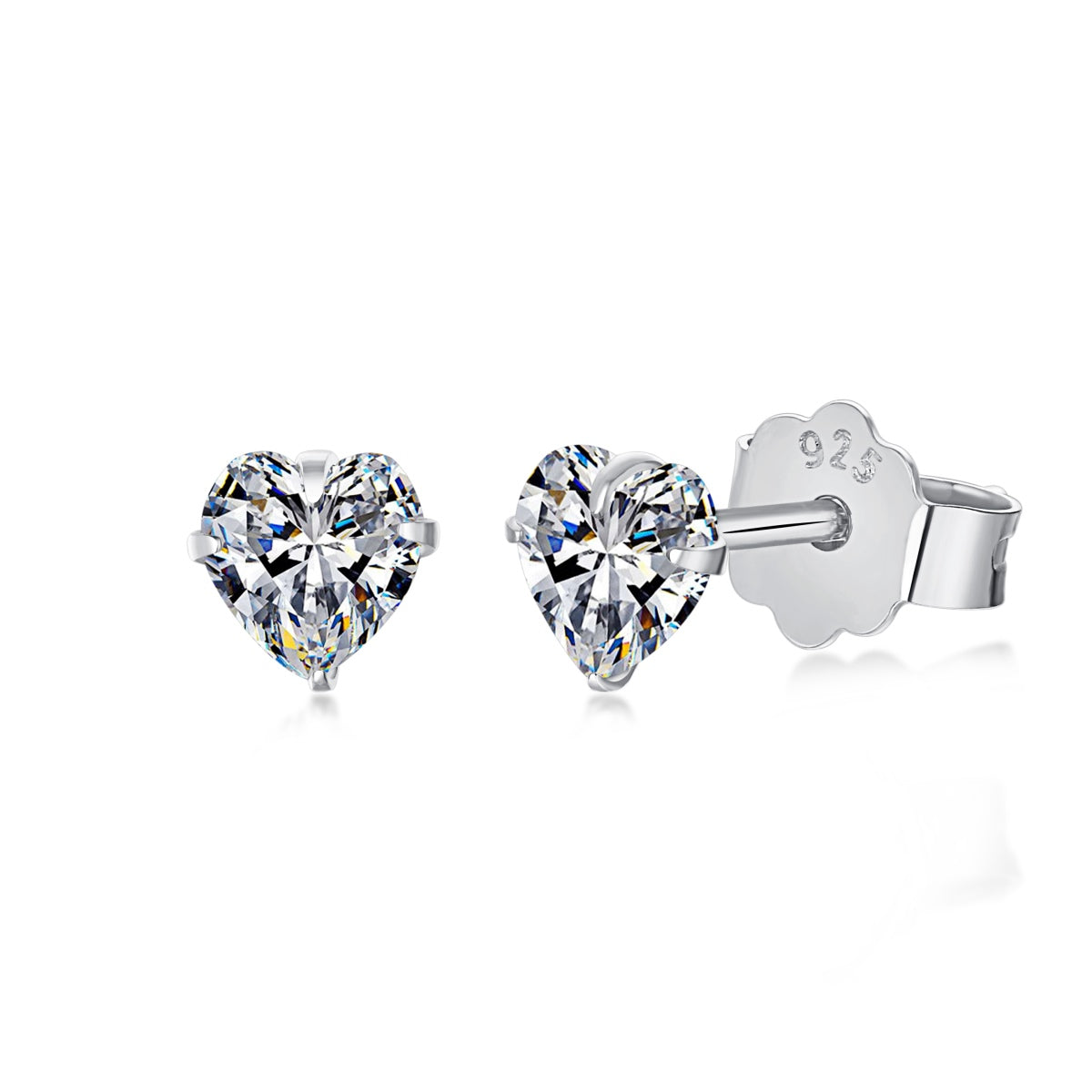 [Manual]Sparkling Heart Shaped Simple Earrings