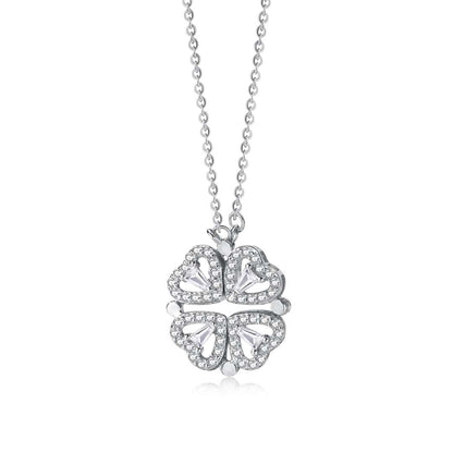 [Manual]Ornate Heart Cut Flower Shape Necklace