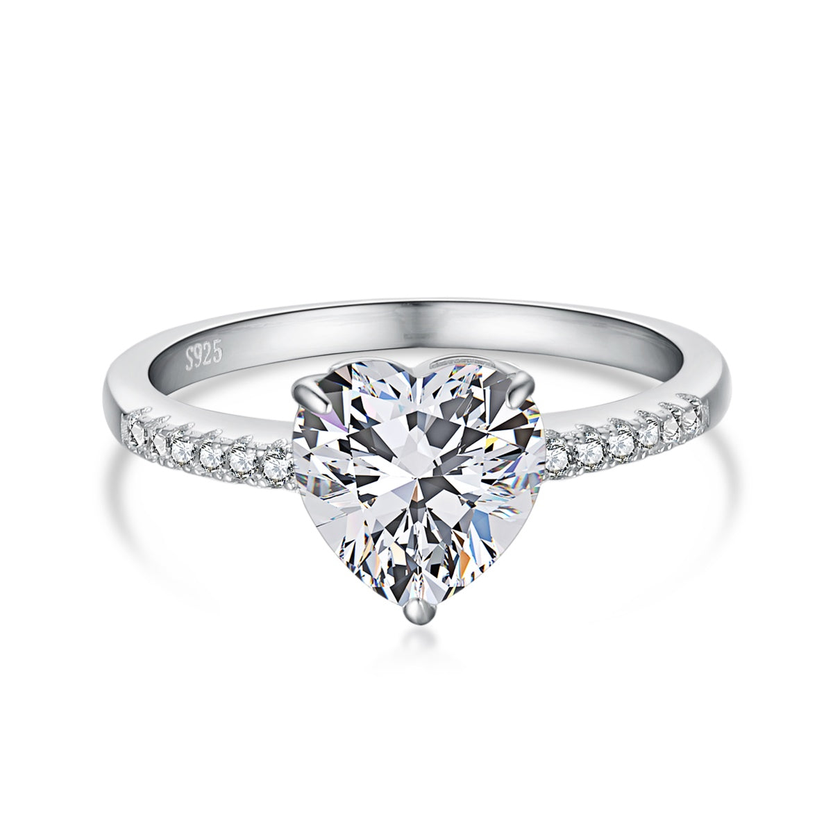 [Manual]2.0 Carat Dazzling Lustrous Heart Cut Lover Ring