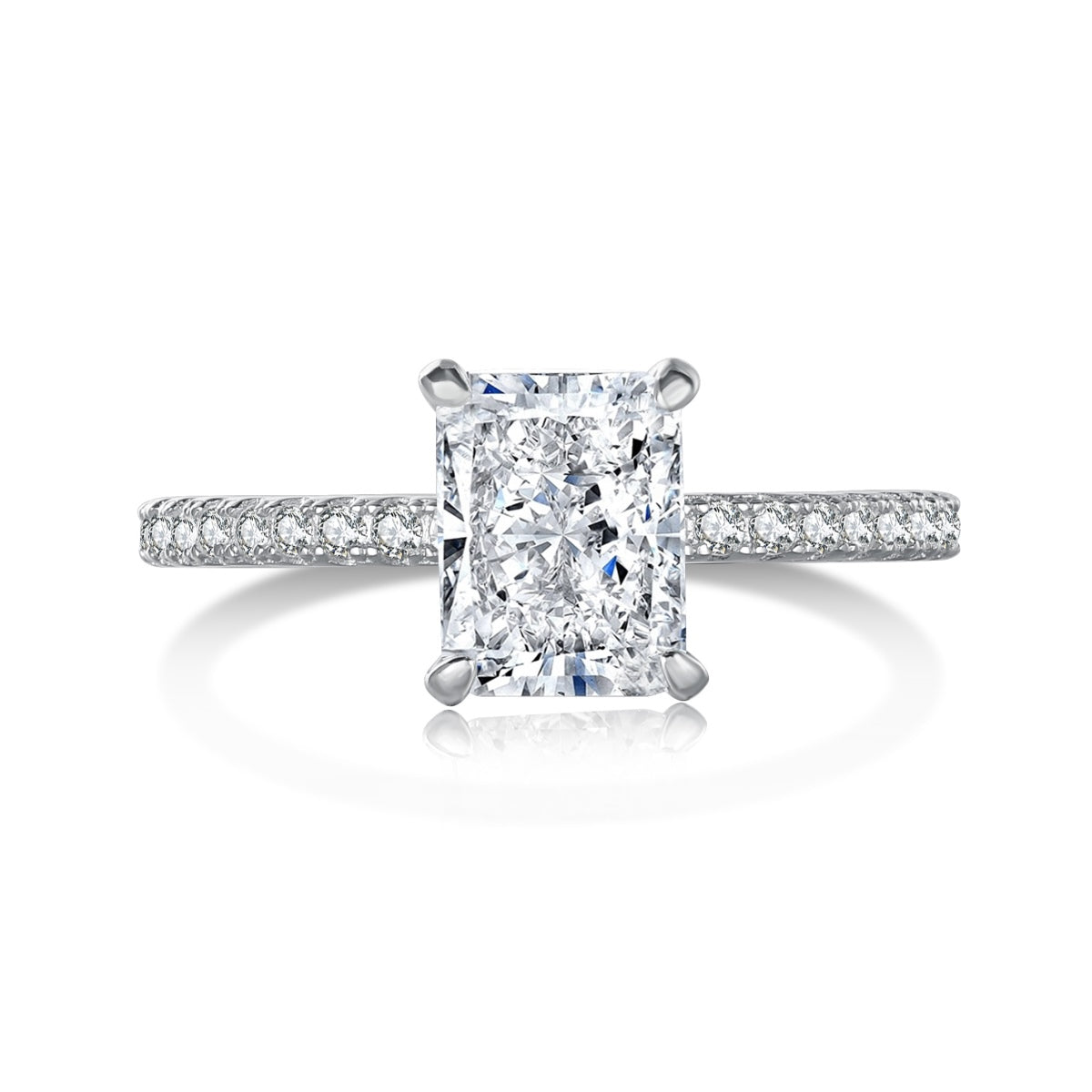 [Manual]2.0 Carat Dazzling Sparkling Radiant Cut Party Ring