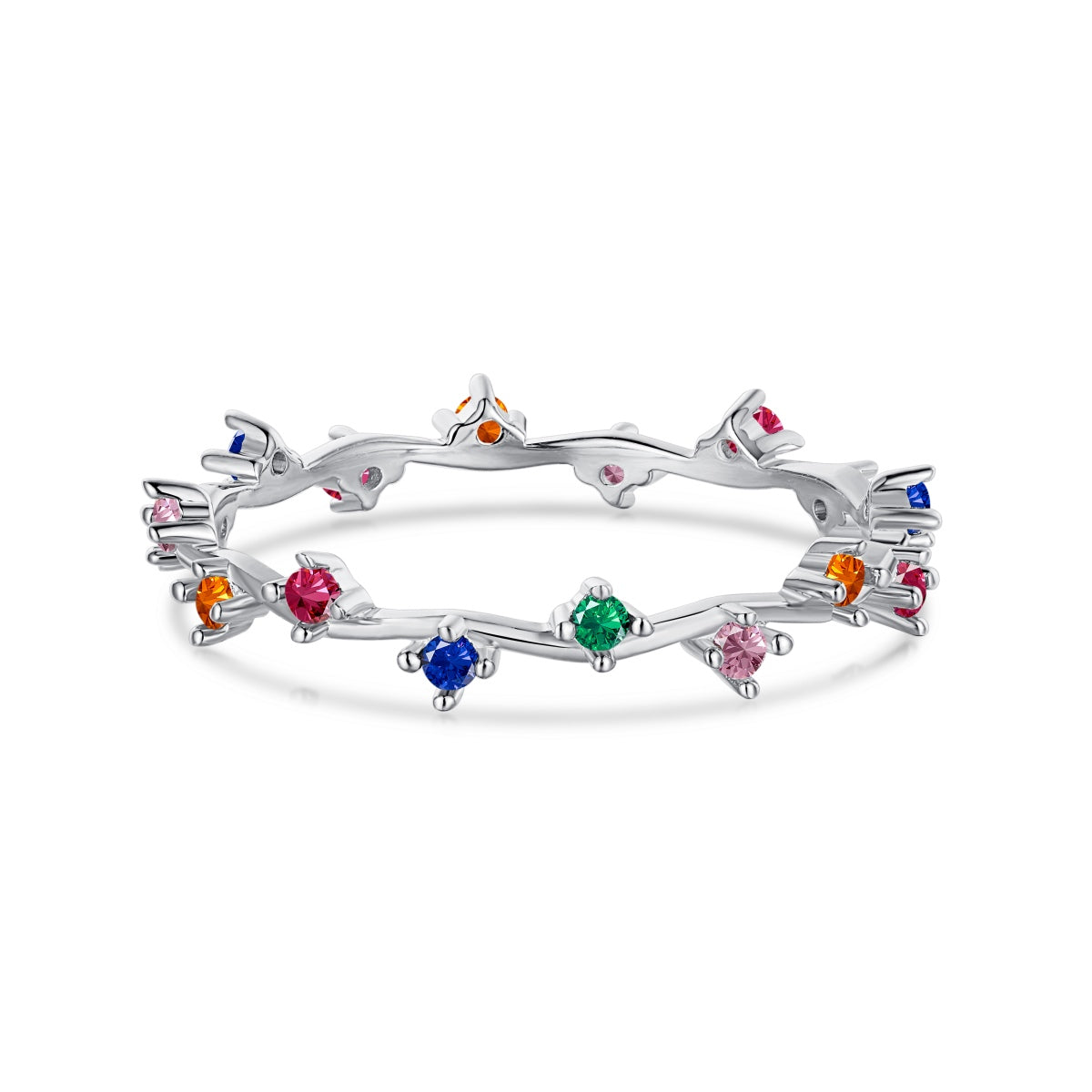 [Manual]Radiant Colorful Round Cut Daily Ring