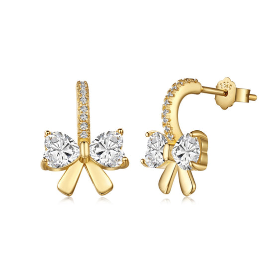 [Manual]Exquisite Earrings With Heart-Shaped Bow Design