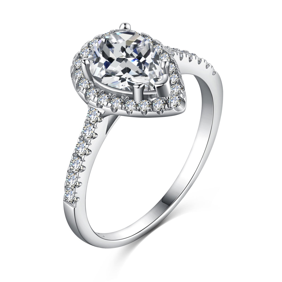 [Manual]1.0 Carat Luxurious Resplendent Water Drop Shape Wedding Ring