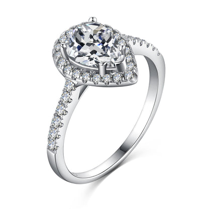 [Manual]1.0 Carat Luxurious Resplendent Water Drop Shape Wedding Ring